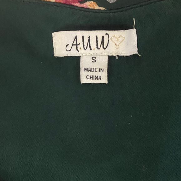 Floral Wrap Women’s Dress - Green and Orange - Picture 3 of 3